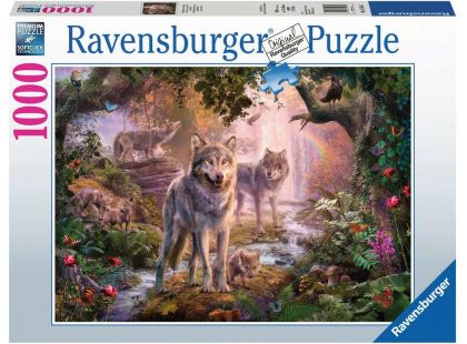 Ravensburger Puzzle Rodina vlků v létě 1000 dílků