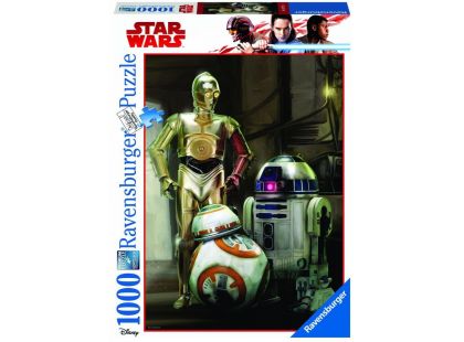 Ravensburger Puzzle 197798 Disney Star Wars: C 3PO, R2 D2 & BB 8 1000 dílků