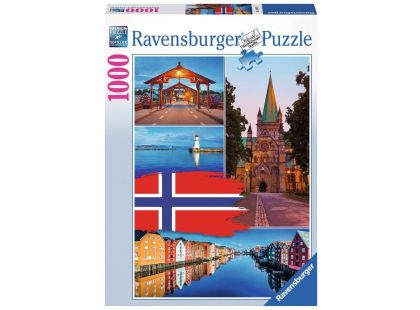 Ravensburger Puzzle 198450 Trondheim koláž 1000 dílků