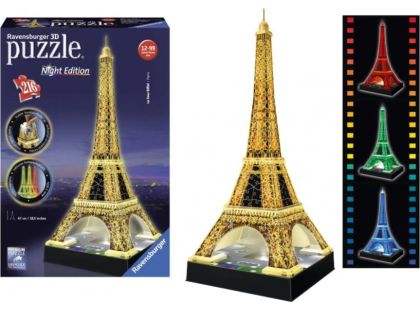 Ravensburger Puzzle 3D Eiffelova věž Noční edice 216 dílků
