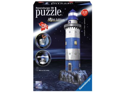 Ravensburger Puzzle 3D Maják v příboji Noční edice 216 dílků