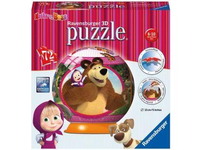 Ravensburger Puzzle 3D Máša a medvěd puzzleball 72 dílků