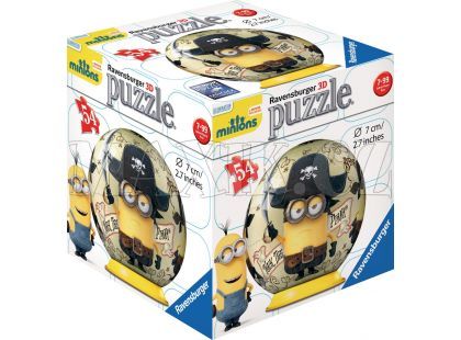 Ravensburger Puzzle 3D Mimoňové Movie Puzzleball 54 dílků - Mimoň pirát