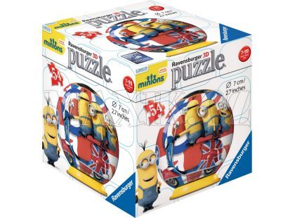 Ravensburger Puzzle 3D Mimoňové Movie Puzzleball 54 dílků - Mimoni a motorka