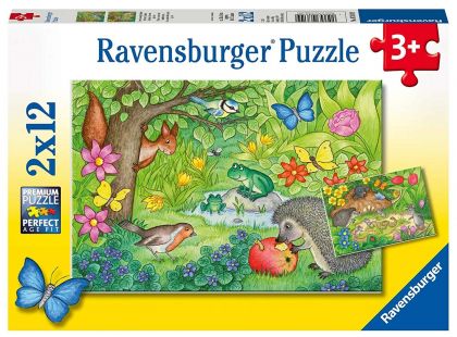 Ravensburger Puzzle 76109 Zvířata v zahradě 2x12 dílků