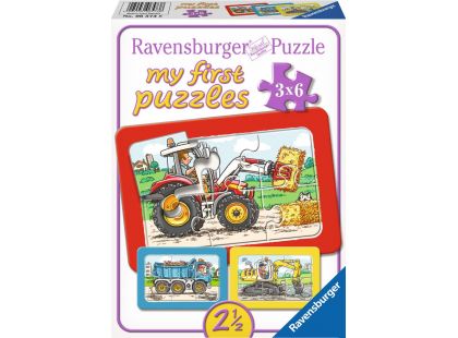Ravensburger puzzle Bagry, traktory a přívěsy 3x6 dílků