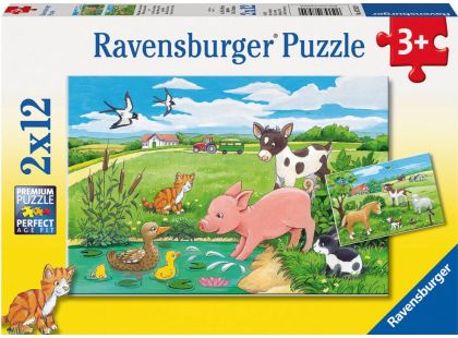 Ravensburger Puzzle 075829 Domácí zvířátka 2x12 dílků