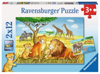 Ravensburger Puzzle Exotická zvířata 2x12 dílků