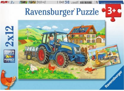 Ravensburger Puzzle Farma a stavba 2 x 12 dílků