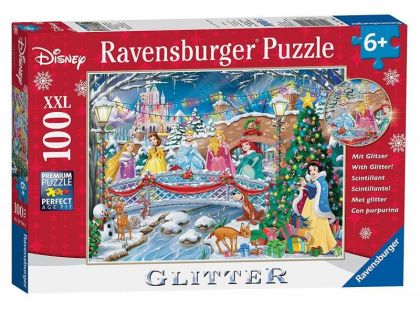 Ravensburger Puzzle Glitter 107940 Disney Princezny: Vánoce 100 dílků