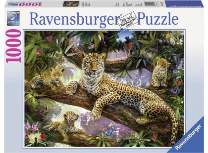 Ravensburger puzzle Hrdá leopardí matka 1000 dílků