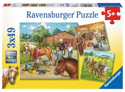 Ravensburger Puzzle Koňská farma 3x49 dílků