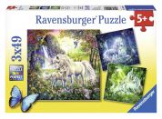 Ravensburger Puzzle Krásní Jednorožci 3 x 49 dílků