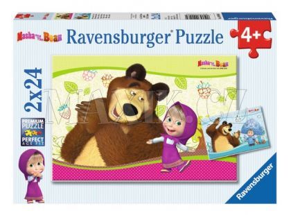 Ravensburger Puzzle Máša a medvěd 2 x 24 dílků