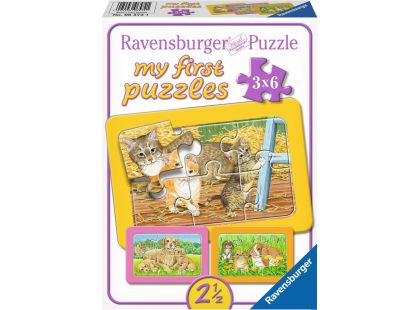 Ravensburger puzzle Nejmilejší zvířata 3x6 dílků