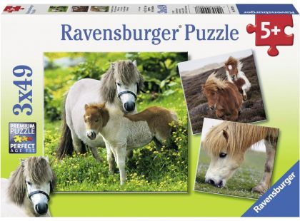 Ravensburger Puzzle Poníci 3 x 49 dílků