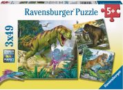 Ravensburger Puzzle Pravěká zvířata 3 x 49 dílků