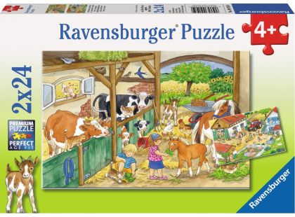 Ravensburger Puzzle Radostný život na venkově 2 x 24 dílků