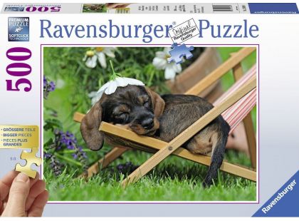 Ravensburger puzzle Roztomilý jezevčík 500 velkých dílků