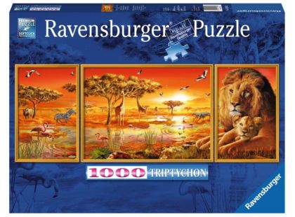 Ravensburger Puzzle Triptychon 198368 Africké veličenstvo 1000 dílků