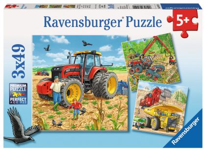 Ravensburger Puzzle Velké pracovní stroje 3 x 49 dílků
