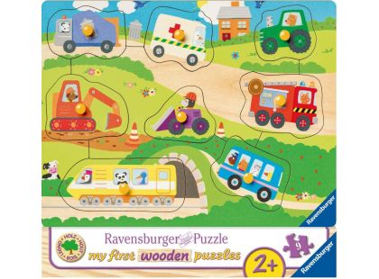 Ravensburger Puzzle Wooden 036844 Oblíbená vozidla 8 dílků