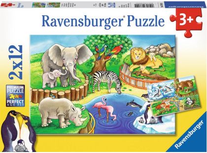 Ravensburger Puzzle Zvířata v ZOO 2 x 12 dílků