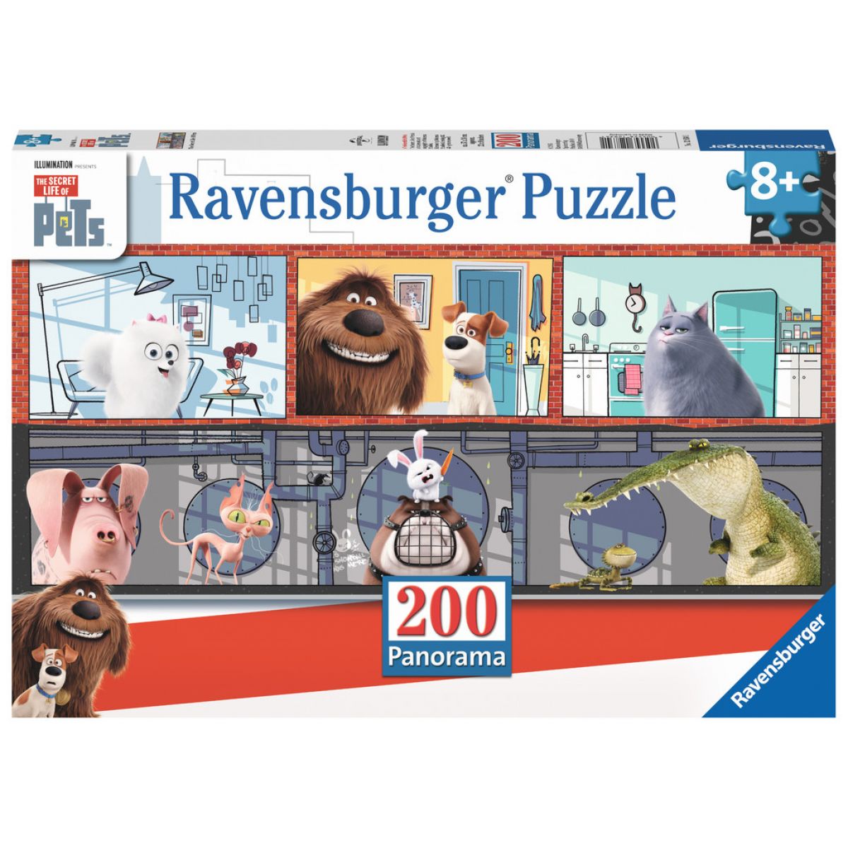 Ravensburger Tajný život mazlíčků Puzzle Panorama 200 dílků