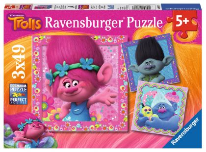 Ravensburger Trolové Puzzle Veselé přátelé 3x49 dílků