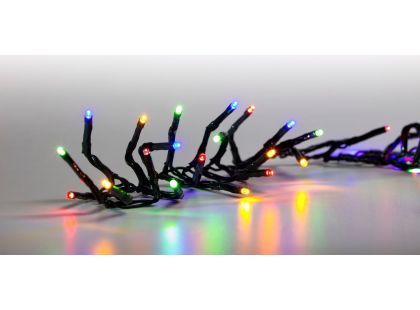 Řetěz světelný 100 LED 5 m barevná světla zelený kabel