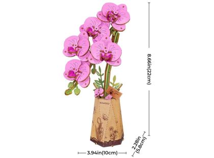 RoboTime 3D dřevěná skládačka Fialová orchidej