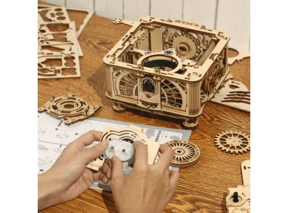RoboTime 3D dřevěné mechanické puzzle Gramofon (elektrický pohon)