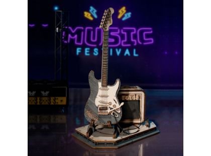 RoboTime dřevěné 3D puzzle Elektrická kytara