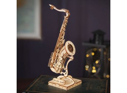 RoboTime dřevěné 3D puzzle Saxofon