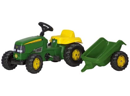 Rolly Toys Šlapací traktor Rolly Kid J.Deere s vlečkou Zelený