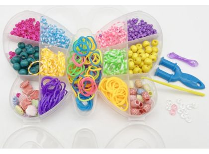 Sada gumiček a korálků 338 ks na výrobu náramků Loom Band