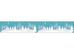 Samolepka zimní na cívce 7,6 x 200 cm stromy a sněhulák