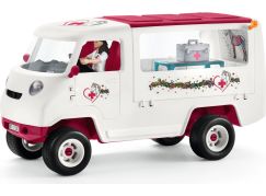 Schleich 42439 Mobilní veterinární klinika s klisnou a ošetřovatelem, new - Poškozený obal