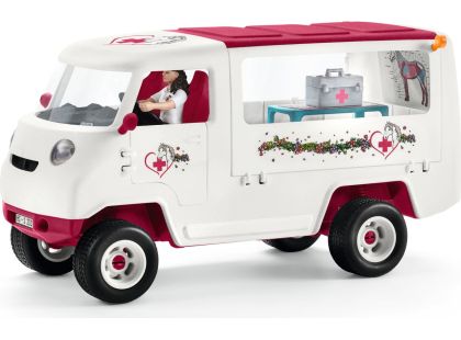 Schleich 42439 Mobilní veterinární klinika s klisnou a ošetřovatelem, new - Poškozený obal