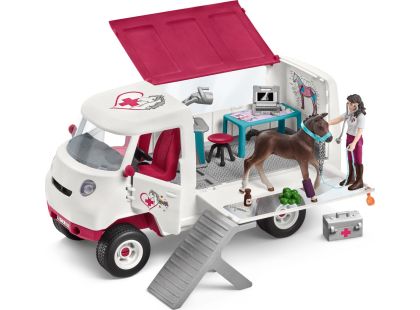 Schleich 42439 Mobilní veterinární klinika s klisnou a ošetřovatelem, new - Poškozený obal