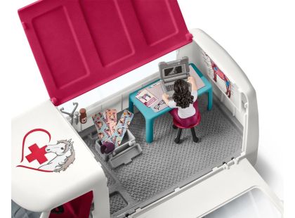 Schleich 42439 Mobilní veterinární klinika s klisnou a ošetřovatelem, new - Poškozený obal