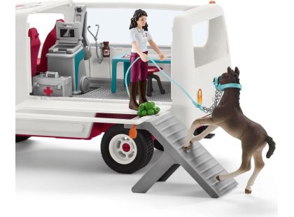 Schleich 42439 Mobilní veterinární klinika s klisnou a ošetřovatelem, new - Poškozený obal