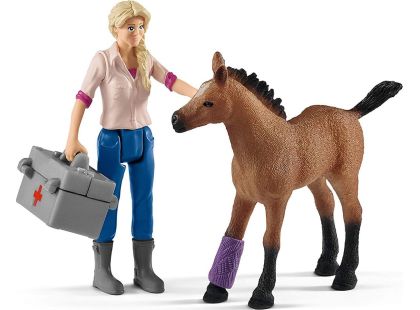 Schleich 424867 Návštěva lékaře u klisny a hříběte - Poškozený obal