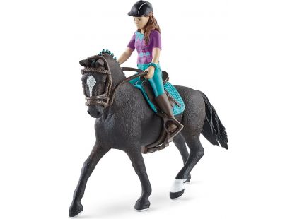 Schleich 42541 Hnědovláska Lisa s pohyblivými klouby na koni