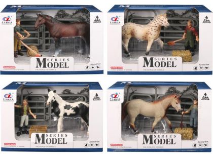 Series Model Svět zvířat sada 1, kůň s figurkou