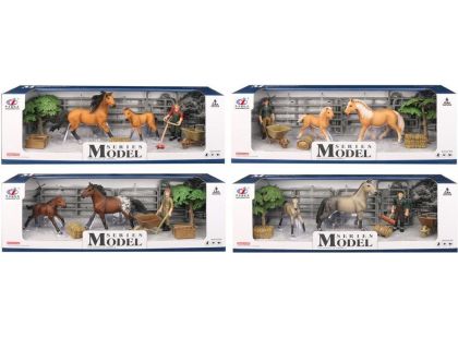 Series Model Svět zvířat sada 1 s figurkou, koněm a hříbětem