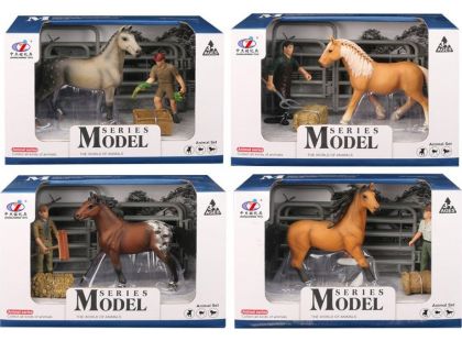 Series Model Svět zvířat sada 2, kůň s figurkou