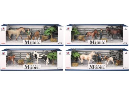 Series Model Svět zvířat sada 2 s figurkou, koněm a hříbětem