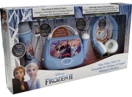 Set Frozen se sluchátky, baterkou a karaoke boxem