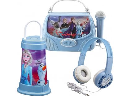 Set Frozen se sluchátky, svítilnou a karaoke boxem